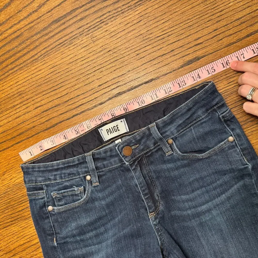 Paige Skyline Ankle Peg Jeans | Size 29 | Dark Wash Slim Fit Stretch Denim - Picture 8 of 12